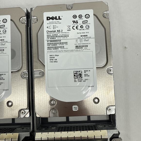 Lot 3 Dell EqualLogic Cheetah NS.2 600GB 10K 3.5 SAS HDD ST3600002SS 9FS066-057 - Picture 4 of 7